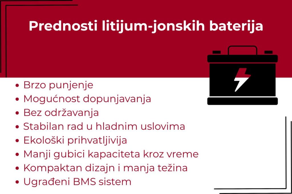 Prednosti litijum-jonskih baterija za viljuškare - tipovi baterija za električne viljuškare